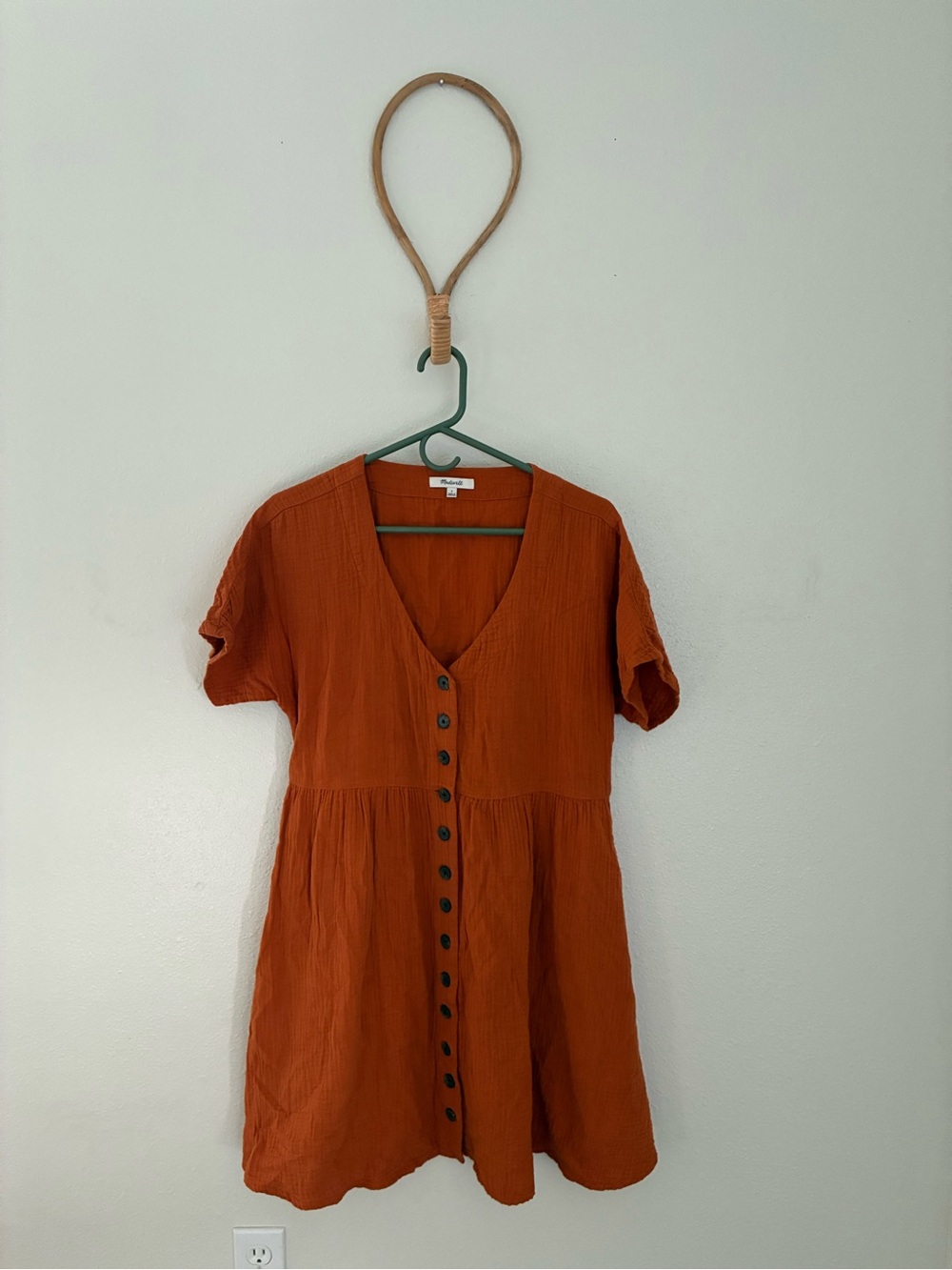 Madewell Lightspun Button-Front Mini Dress